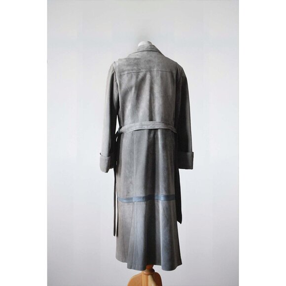 Vintage 70's Grey Suede Trench - Picture 4 of 7